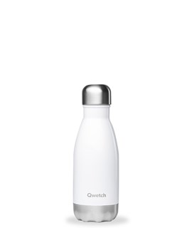 Qwetch Bouteille isotherme inox blanc brillant 260ml - 10024